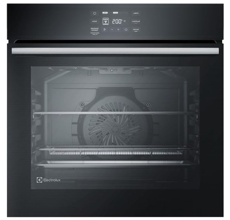 forno de embutir Electrolux 80L Experience com air fryer OE8EA preto