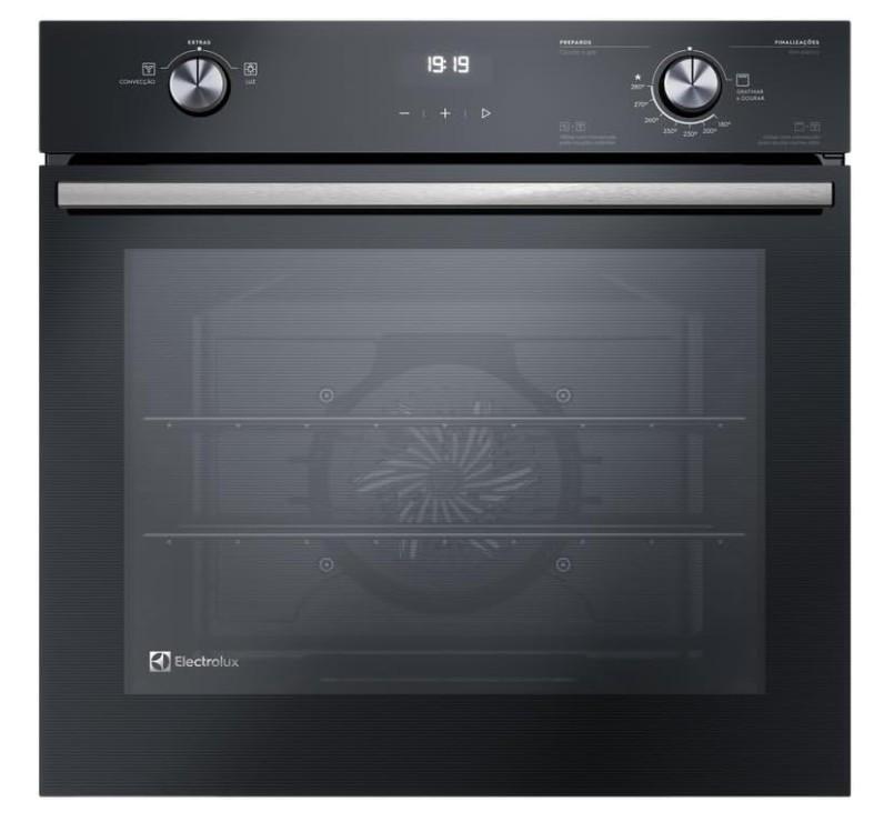 forno de embutir Electrolux 80L Efficient OE8EH preto

