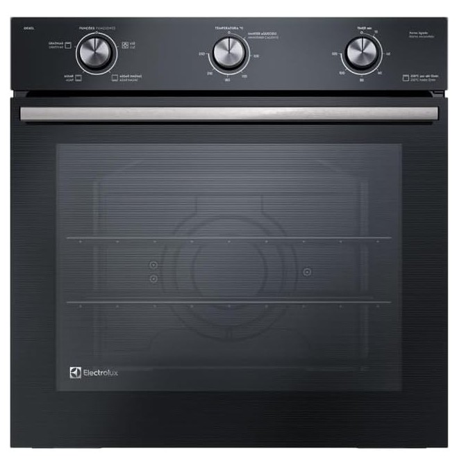 forno de embutir Electrolux 80L a gás OE8GH preto