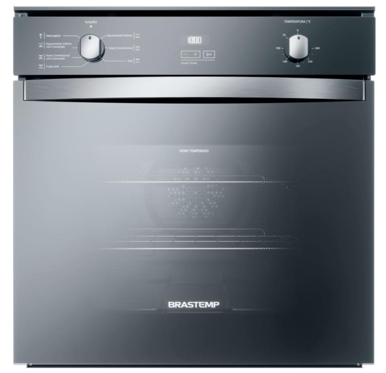 forno de embutir Brastemp 84L com convecção BOC84AR inox